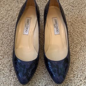 Jimmy Choo Blue Python Heels